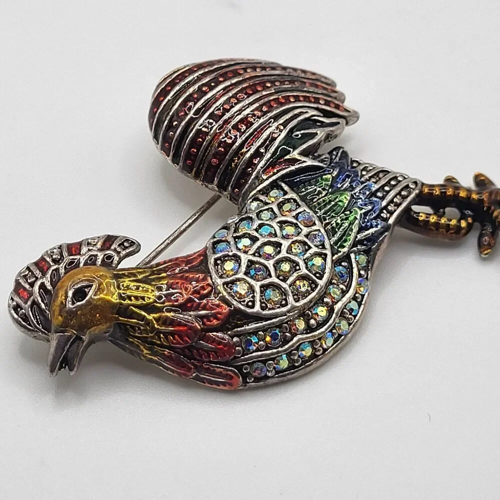 Estate rooster brooch